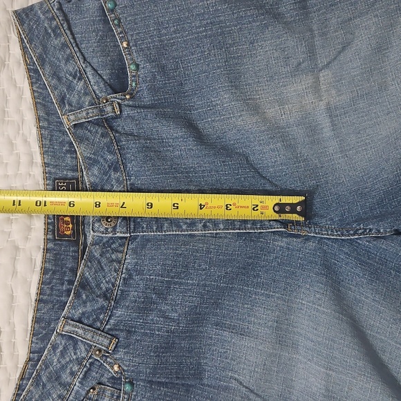 Turquoise/stud accented jeans Size 16 low rise EUC - Picture 12 of 13